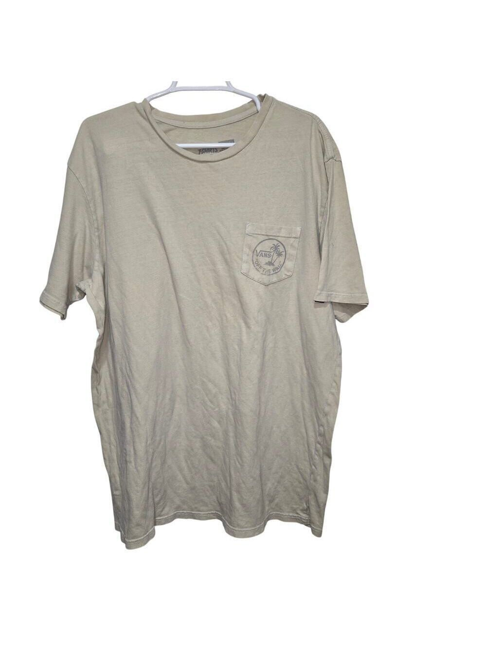 Vans Mens XXL Beige Off The Wall Palm Pocket Tee Skate Streetwear